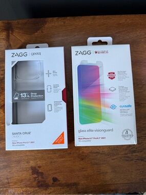 ZAGG Santa Cruz Clear and Black iPhone Case & Elite VisionGuard Screen Protector